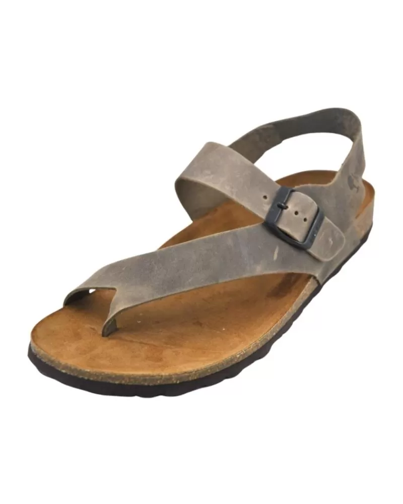 Man INTERBIOS Man Sandals Inter-Bios 9512 Sandalia Dedo Piel Bio Hombre Pardo