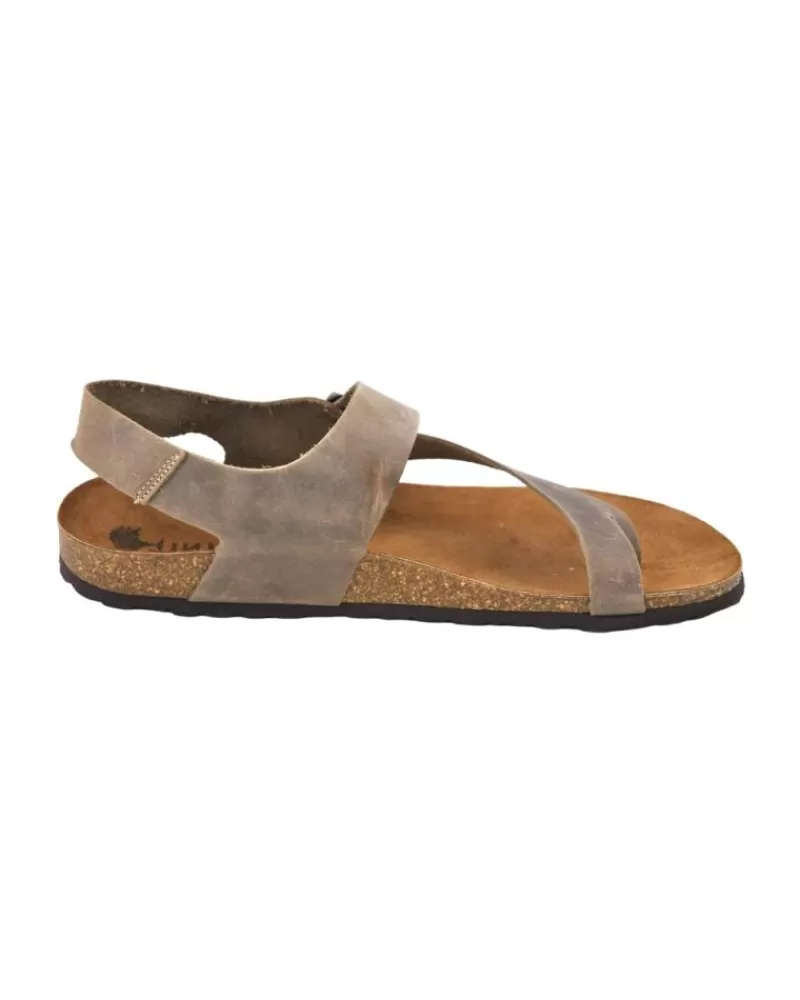 Man INTERBIOS Man Sandals Inter-Bios 9512 Sandalia Dedo Piel Bio Hombre Pardo