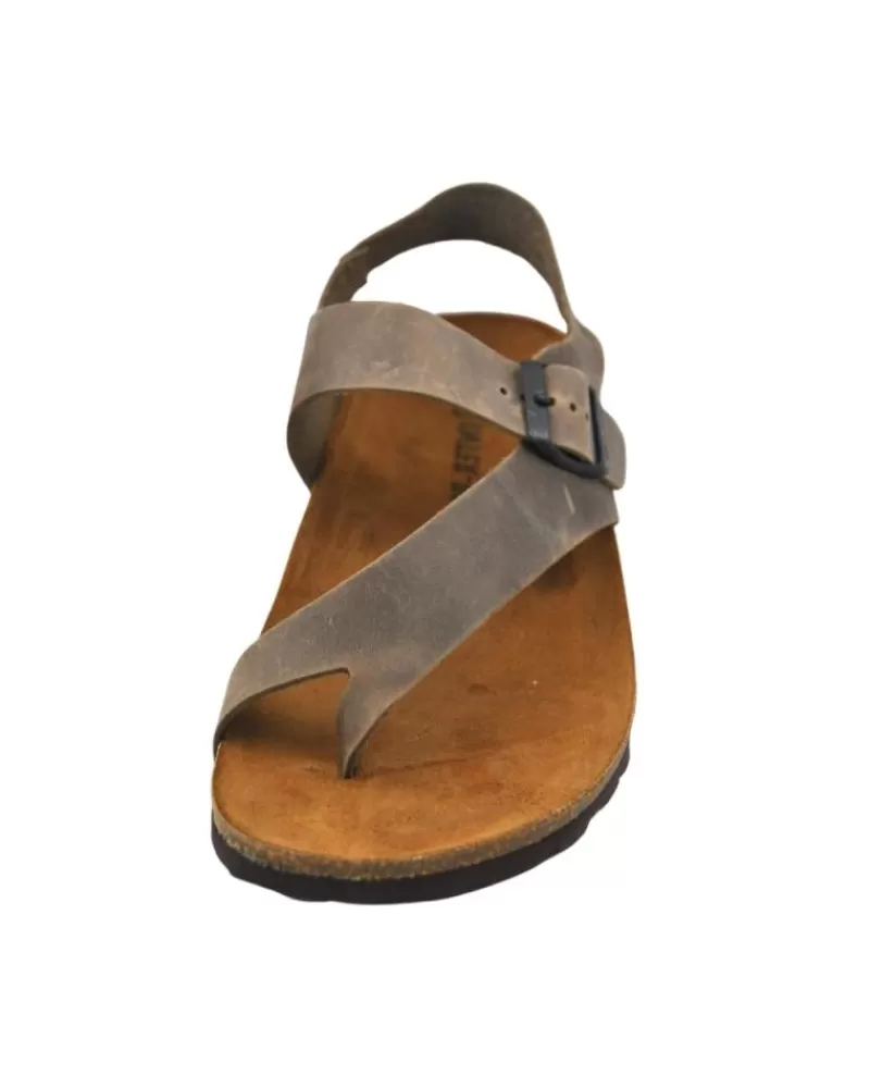 Man INTERBIOS Man Sandals Inter-Bios 9512 Sandalia Dedo Piel Bio Hombre Pardo