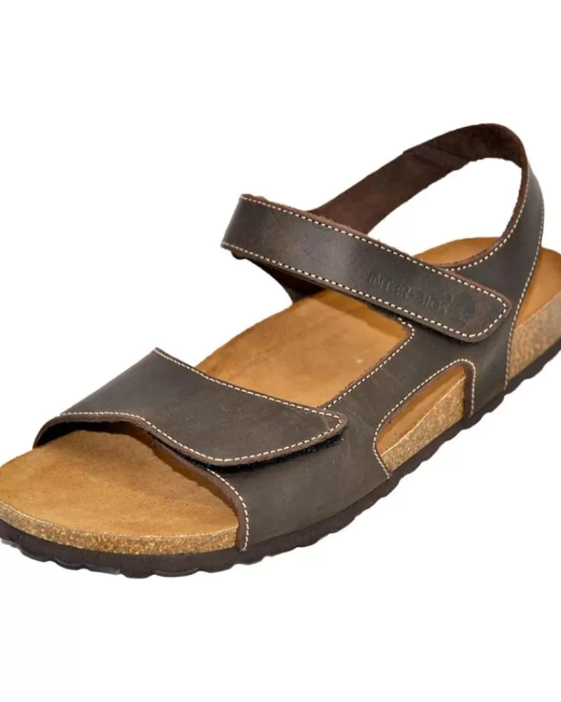 Man INTERBIOS Man Sandals Inter-Bios 9536 Sandalia Piel Bio Hombre Pardo Moka
