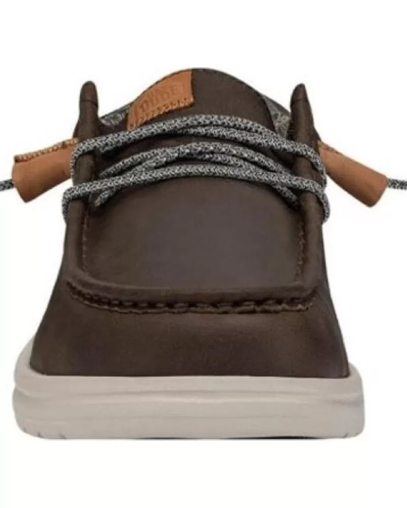 Man HEY DUDE Man Shoes Hd40175-030 Wally Grip Craft Leather Grey
