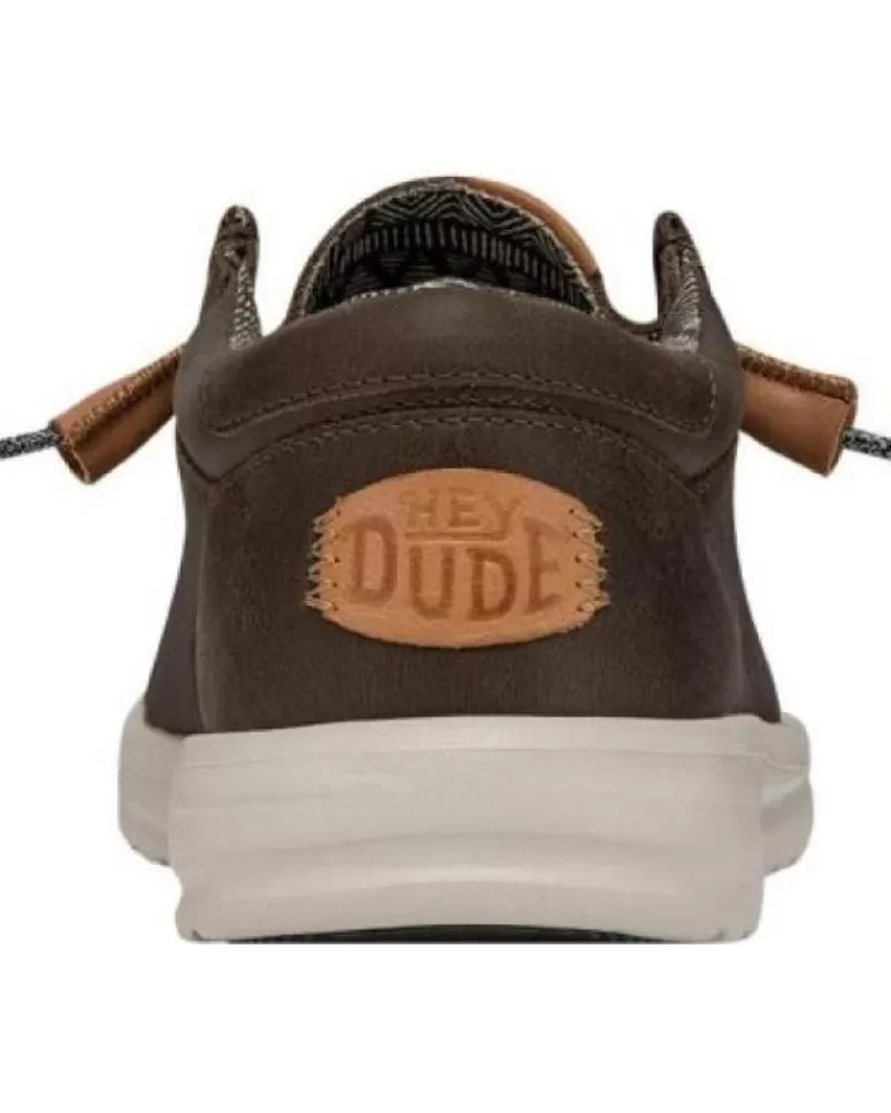 Man HEY DUDE Man Shoes Hd40175-030 Wally Grip Craft Leather Grey