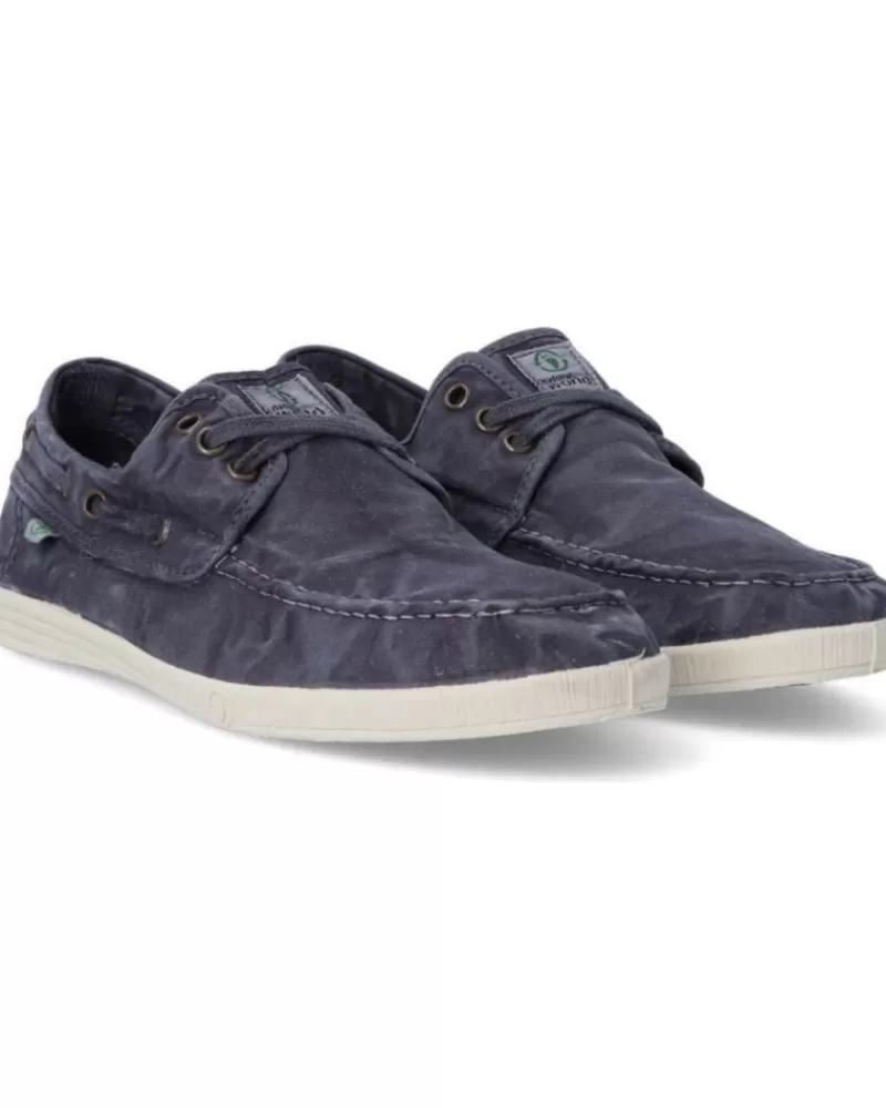 Boy NATURAL WORLD Boat Shoes-Man Shoes Zapatillas Lona 303E Marino Azul