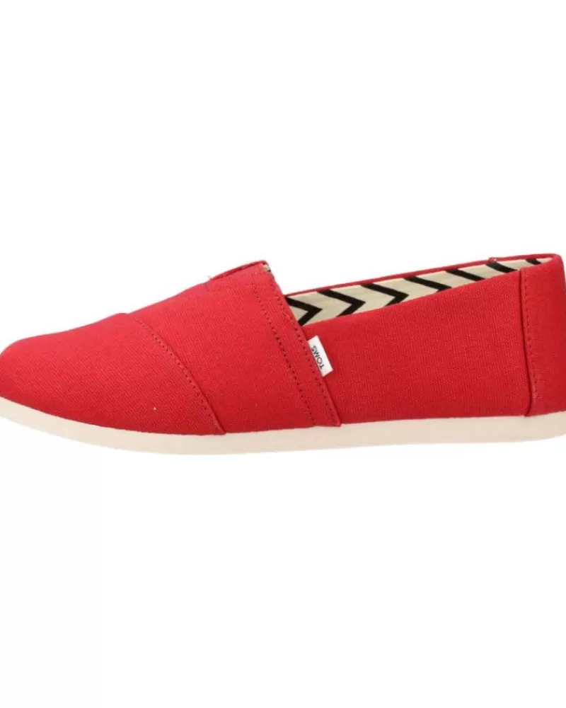 Man TOMS Man Shoes Red Recycled Cotton Canvas Rojo