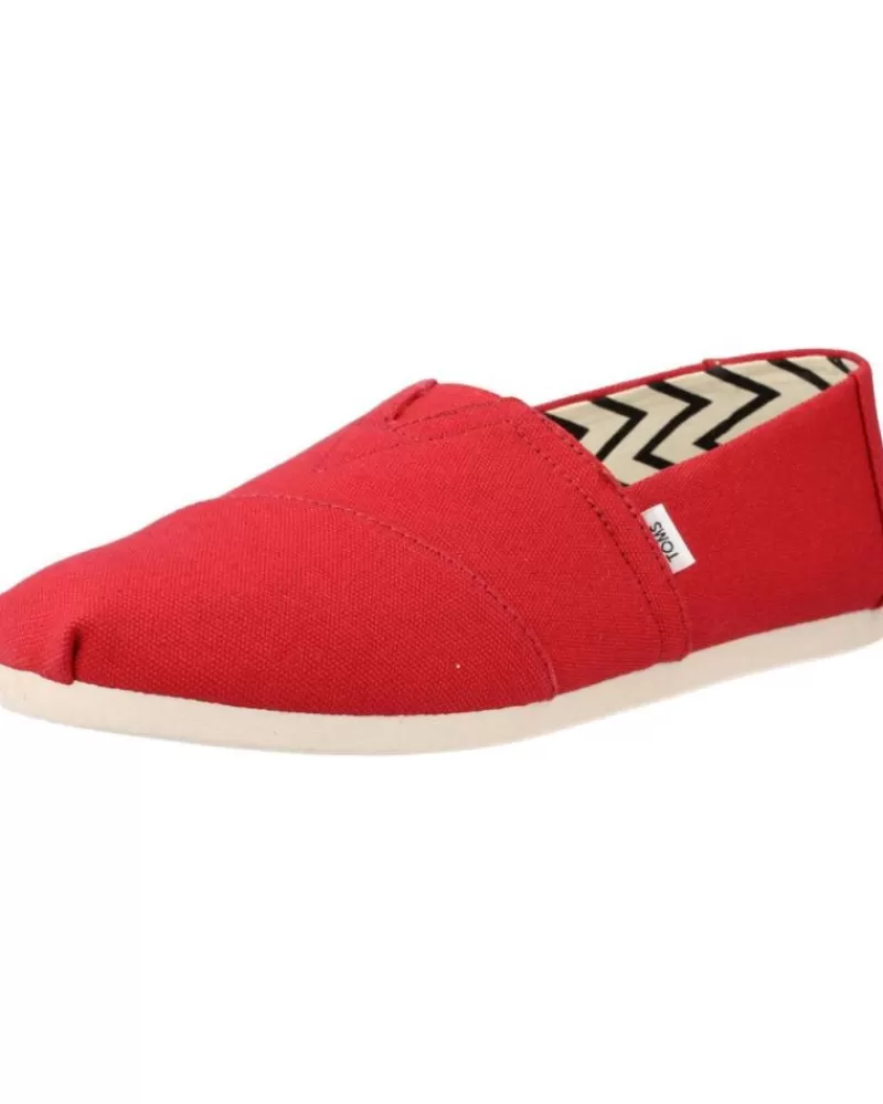 Man TOMS Man Shoes Red Recycled Cotton Canvas Rojo