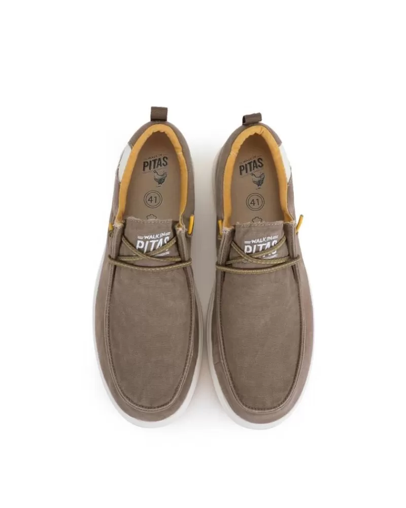 Man WALK IN PITAS Man Shoes Wallaby Coast Suela Blanca Topo