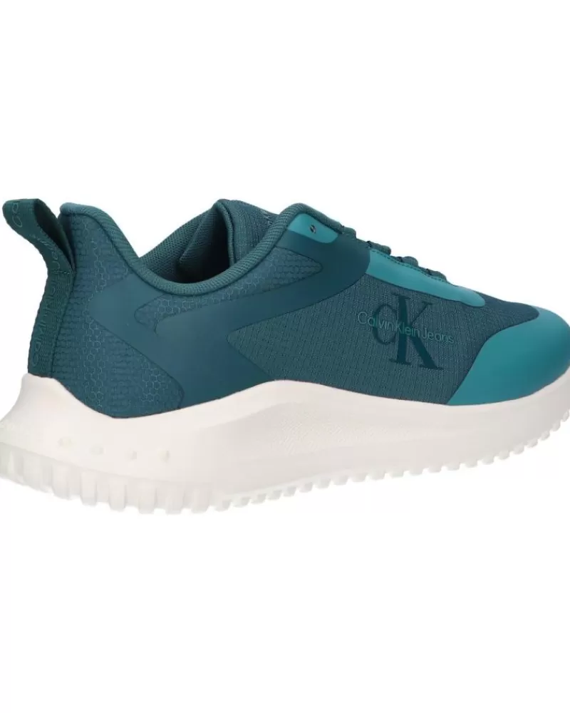 Man CALVIN KLEIN Man Zapatillas Deporte Ym0Ym00968 Eva Runner Low Lace 0G2 Deep Teal-Creamy White
