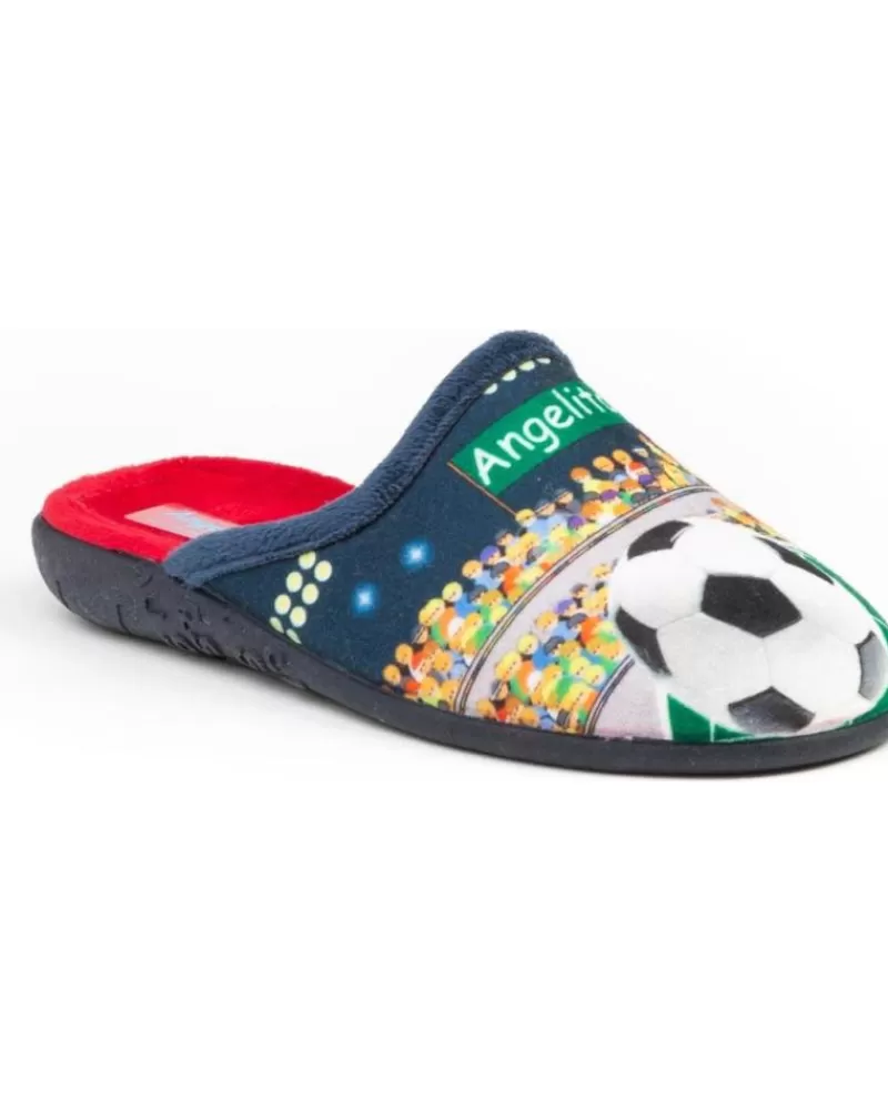 Boy ANGELITOS House Slipers-Woman And Boy House Slipers Pantufla Futbol 135 Marino