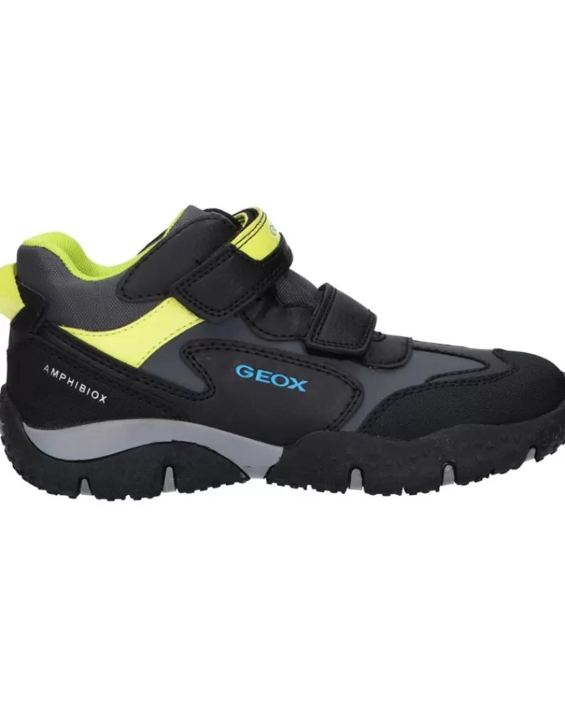 Boy GEOX Sports Shoes-Woman And Boy Trainers J2642A 050Bu Jr Baltic Boy B Abx C0802 Black-Lime