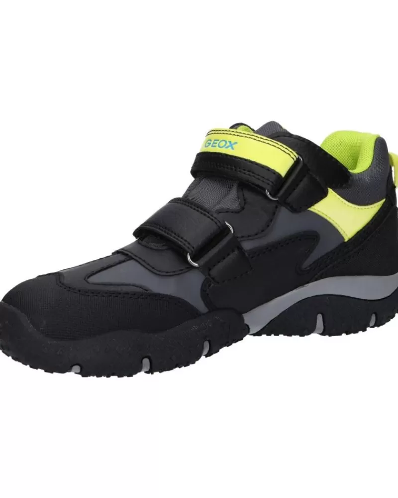 Boy GEOX Sports Shoes-Woman And Boy Trainers J2642A 050Bu Jr Baltic Boy B Abx C0802 Black-Lime