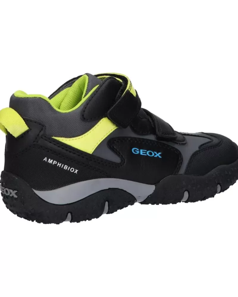 Boy GEOX Sports Shoes-Woman And Boy Trainers J2642A 050Bu Jr Baltic Boy B Abx C0802 Black-Lime