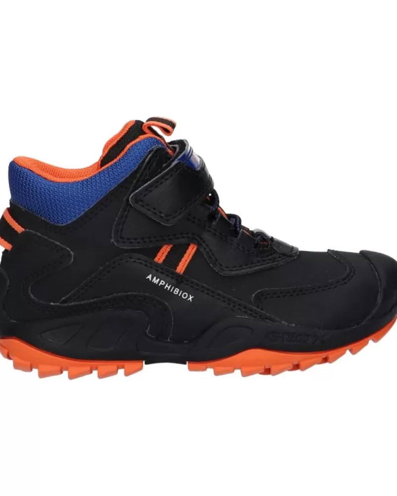 Woman GEOX Woman And Girl And Boy Boots J261Wb 0Cebu J New Savage Boy B A C0399 Black-Orange