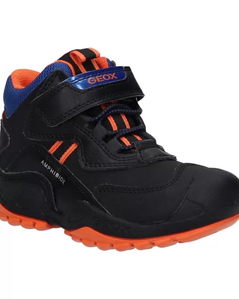 Boy GEOX Boots-Woman And Girl And Boy Boots J261Wb 0Cebu J New Savage Boy B A C0399 Black-Orange