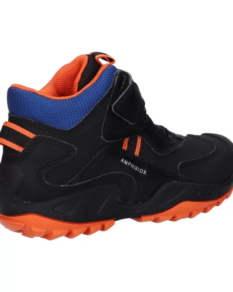 Boy GEOX Boots-Woman And Girl And Boy Boots J261Wb 0Cebu J New Savage Boy B A C0399 Black-Orange