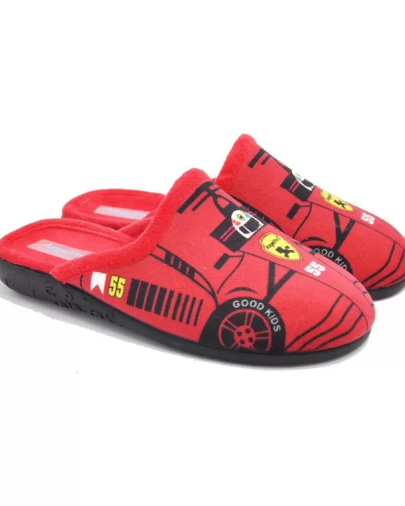 Boy ANGELITOS House Slipers-Woman And Girl And Boy House Slipers Pantufla Princesas 142 Rojo