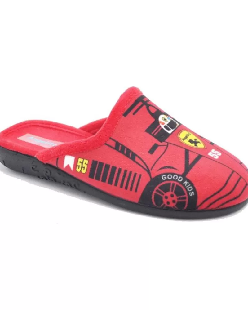 Boy ANGELITOS House Slipers-Woman And Girl And Boy House Slipers Pantufla Princesas 142 Rojo