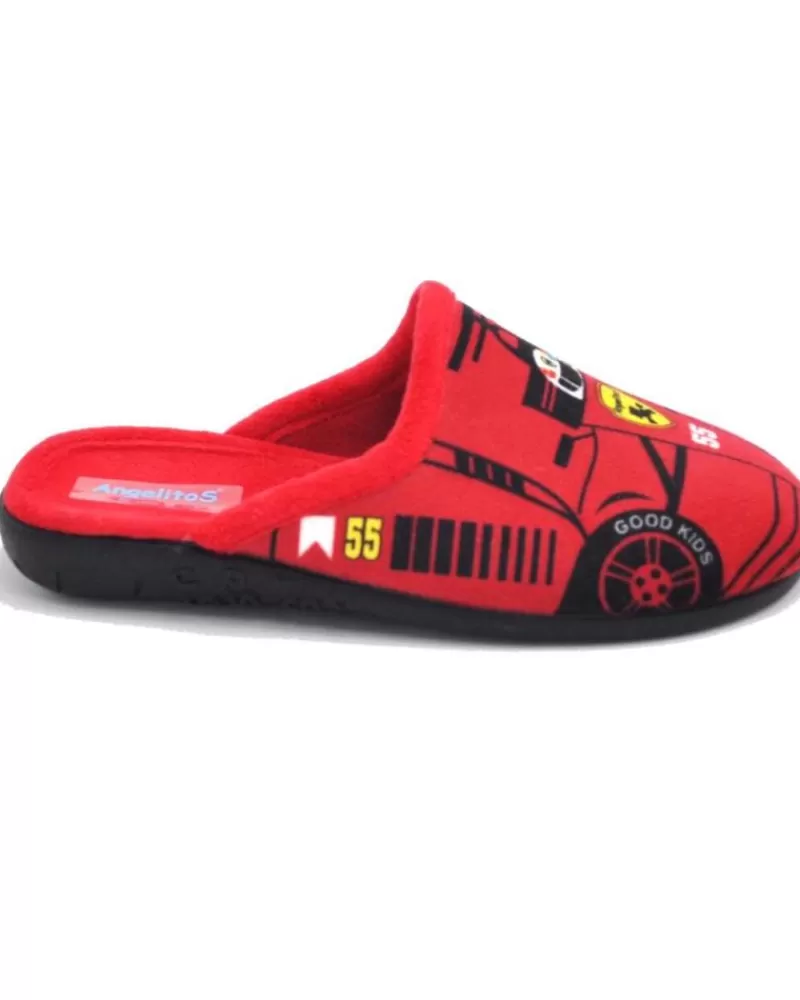 Boy ANGELITOS House Slipers-Woman And Girl And Boy House Slipers Pantufla Princesas 142 Rojo