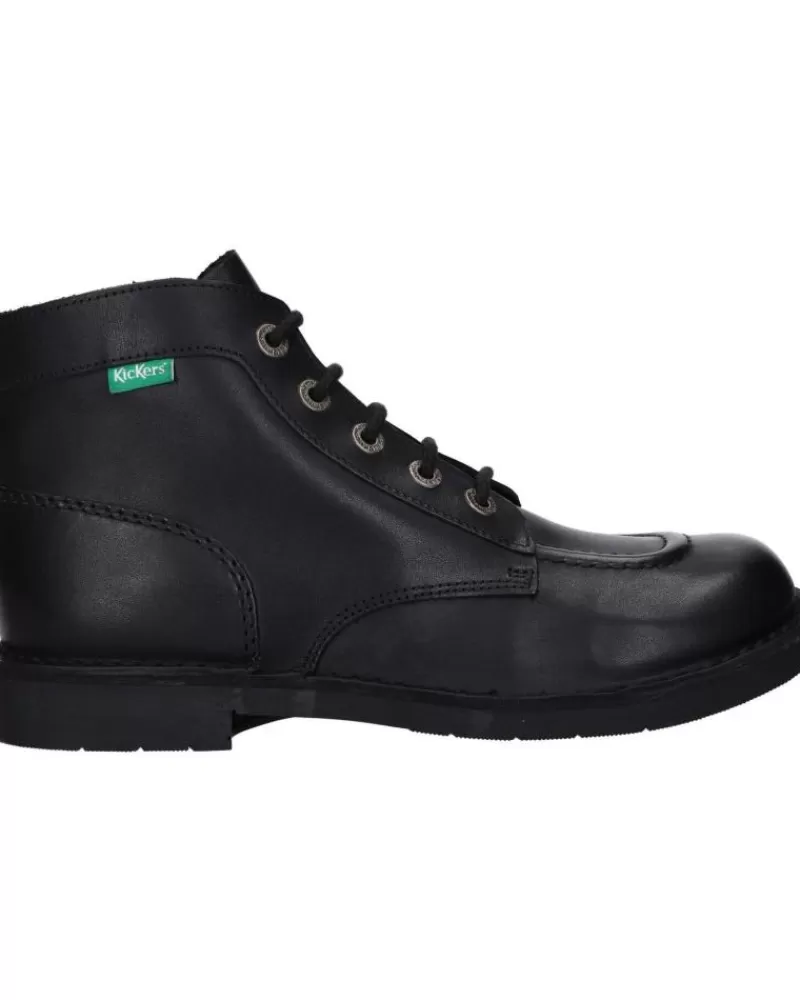 Boy KICKERS Mid Boots-Woman And Girl And Boy 621513-30 Kick Col 8 Noir Piqure Ecr