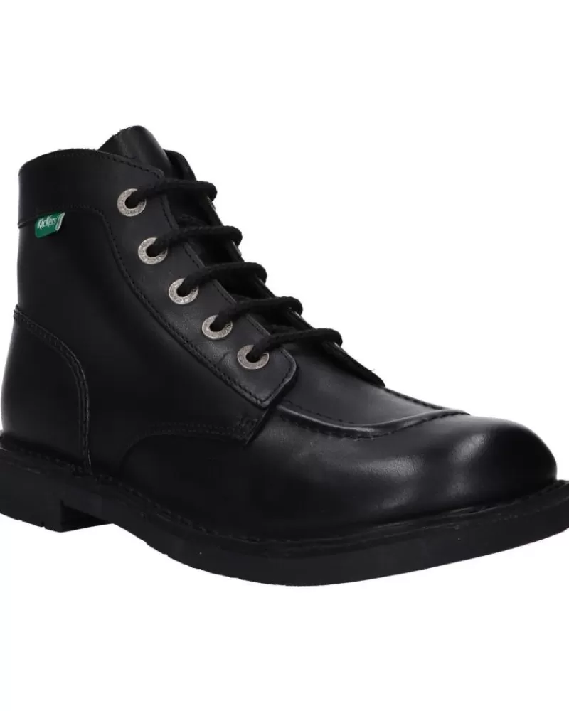 Boy KICKERS Mid Boots-Woman And Girl And Boy 621513-30 Kick Col 8 Noir Piqure Ecr