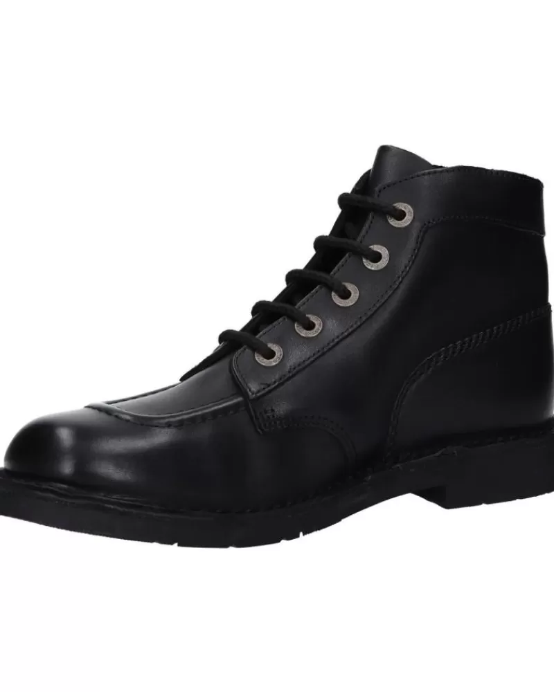 Boy KICKERS Mid Boots-Woman And Girl And Boy 621513-30 Kick Col 8 Noir Piqure Ecr