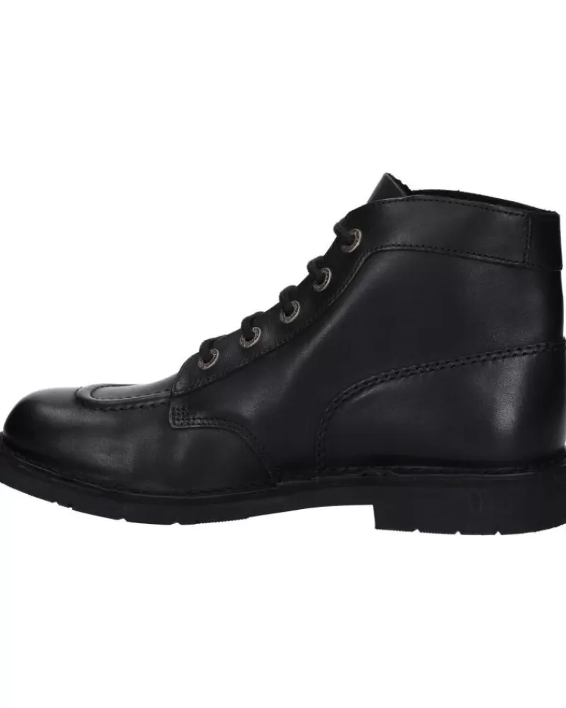 Boy KICKERS Mid Boots-Woman And Girl And Boy 621513-30 Kick Col 8 Noir Piqure Ecr