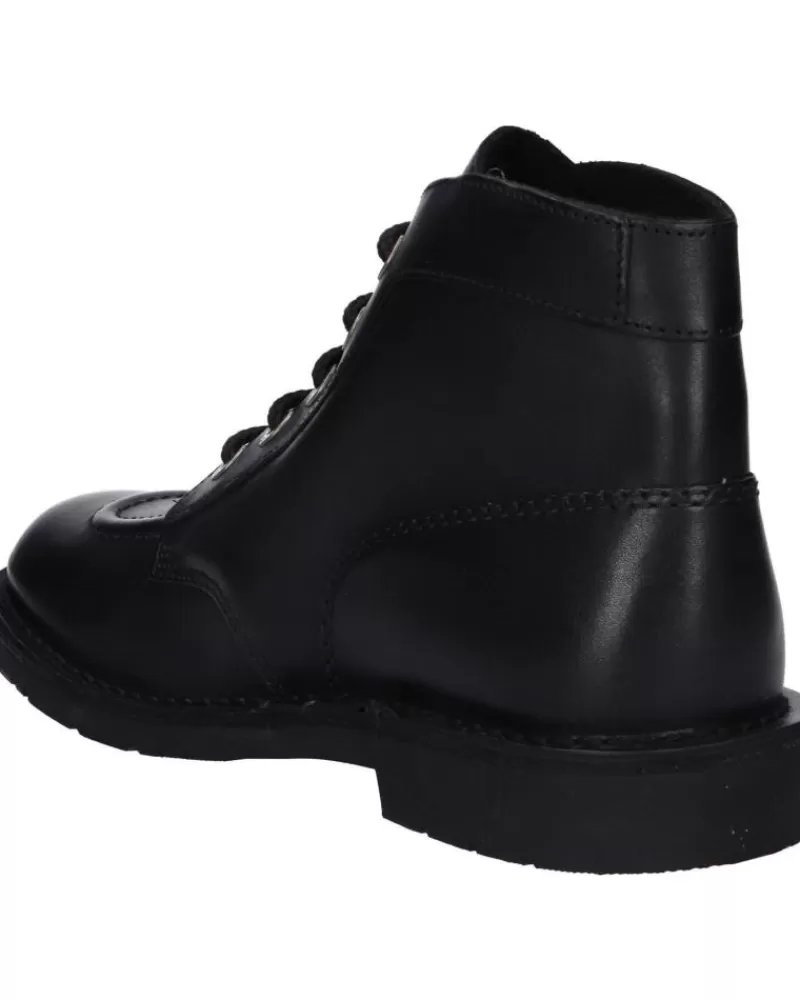 Boy KICKERS Mid Boots-Woman And Girl And Boy 621513-30 Kick Col 8 Noir Piqure Ecr