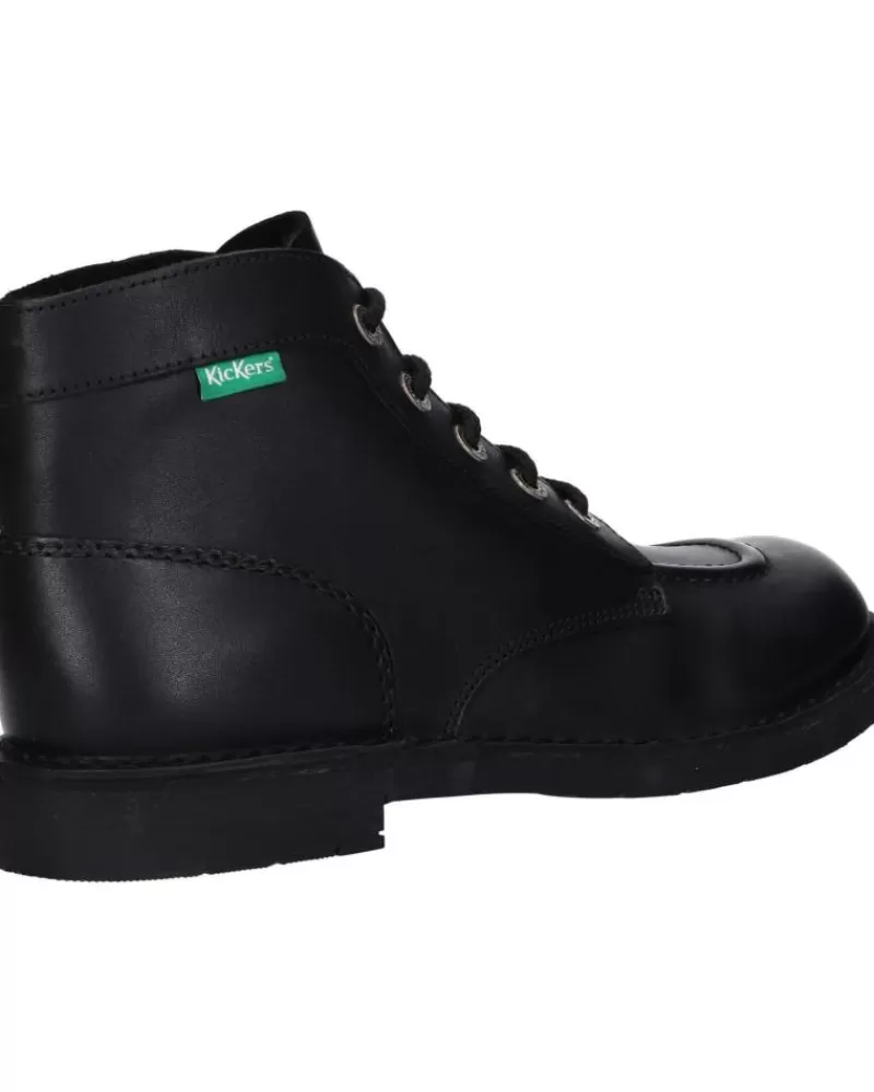 Boy KICKERS Mid Boots-Woman And Girl And Boy 621513-30 Kick Col 8 Noir Piqure Ecr