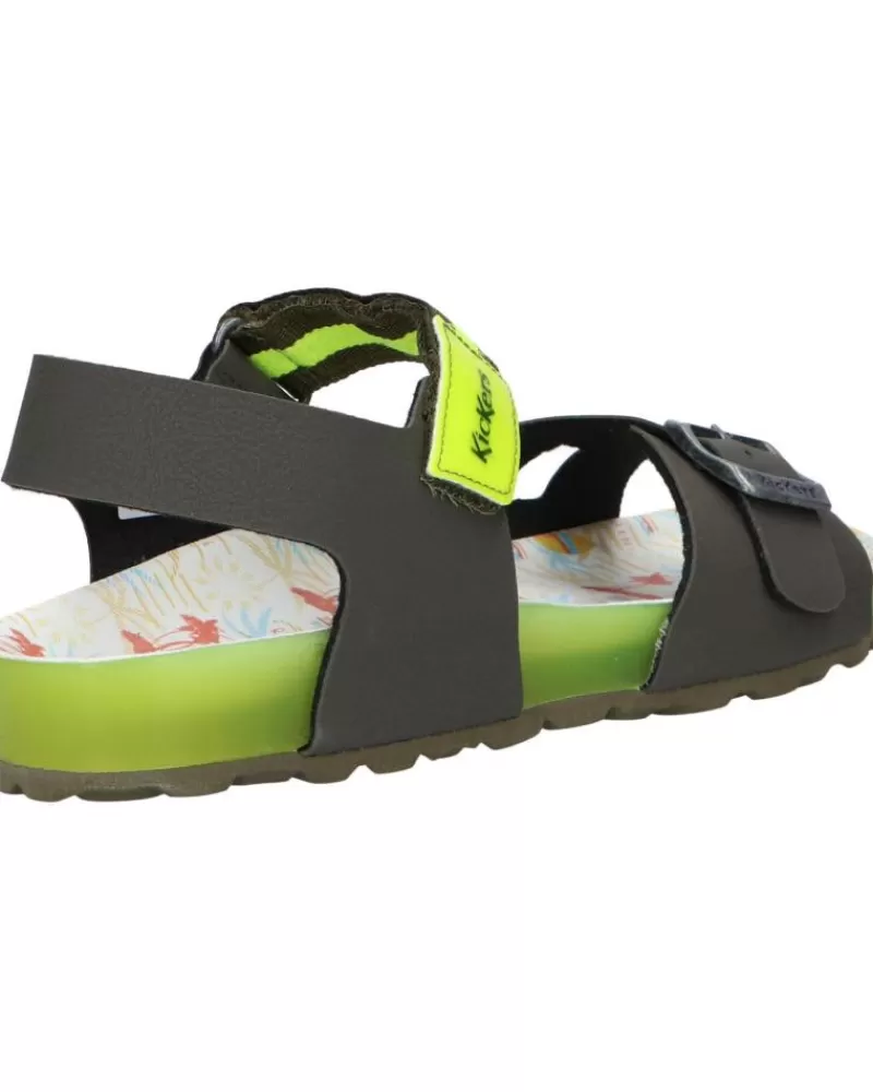Boy KICKERS Sandals-Woman And Girl And Boy Sandals 894911-30 Sostreet 202 Kaki Jaune Surf