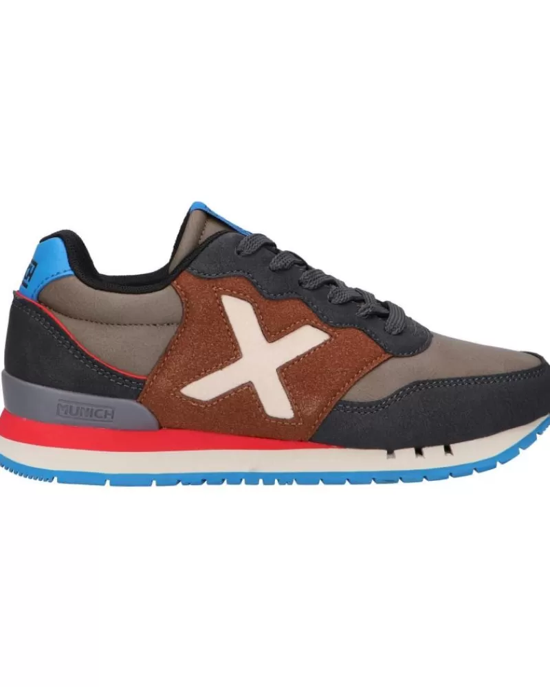 Boy MUNICH Sports Shoes-Woman And Girl And Boy Trainers 1690153 Dash Kid Marron - Marino