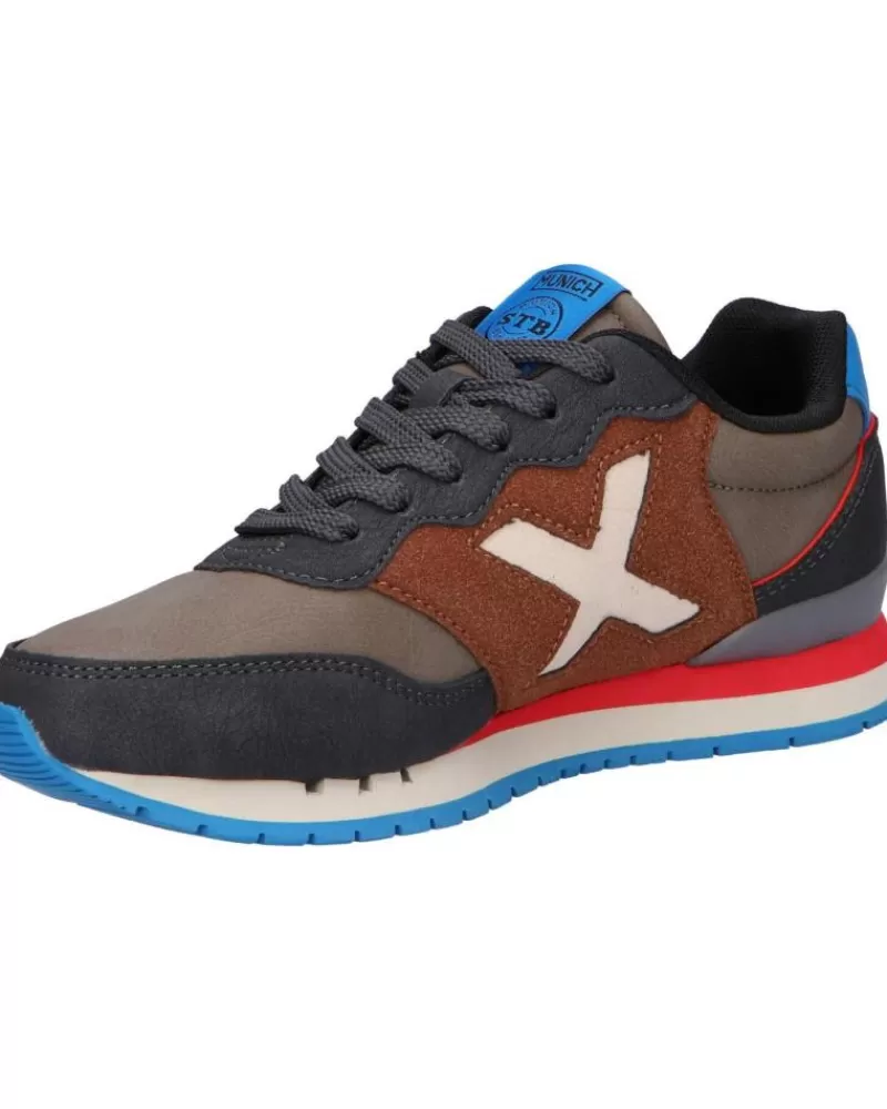 Boy MUNICH Sports Shoes-Woman And Girl And Boy Trainers 1690153 Dash Kid Marron - Marino