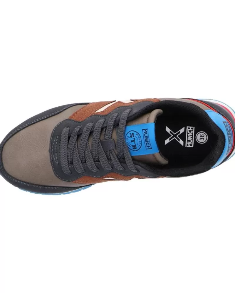Boy MUNICH Sports Shoes-Woman And Girl And Boy Trainers 1690153 Dash Kid Marron - Marino