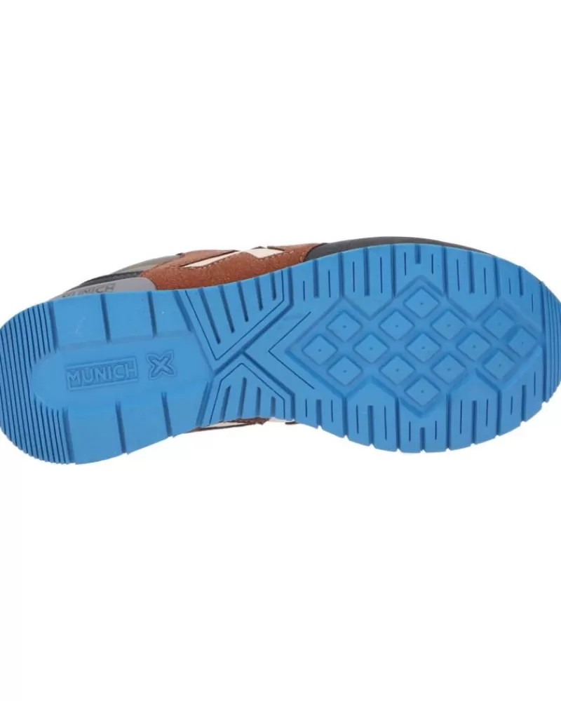 Boy MUNICH Sports Shoes-Woman And Girl And Boy Trainers 1690153 Dash Kid Marron - Marino