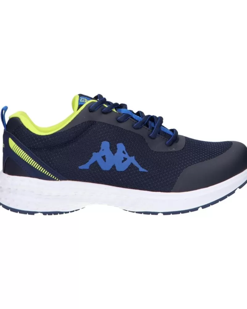 Boy KAPPA Sports Shoes-Woman And Girl And Boy Zapatillas Deporte 381F58W Logo Glinch 2 Kid Blue Marine-Green Lime