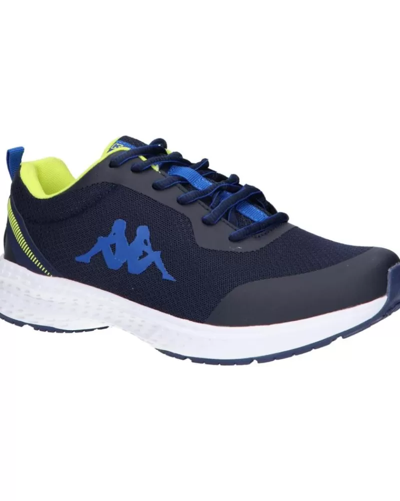 Boy KAPPA Sports Shoes-Woman And Girl And Boy Zapatillas Deporte 381F58W Logo Glinch 2 Kid Blue Marine-Green Lime