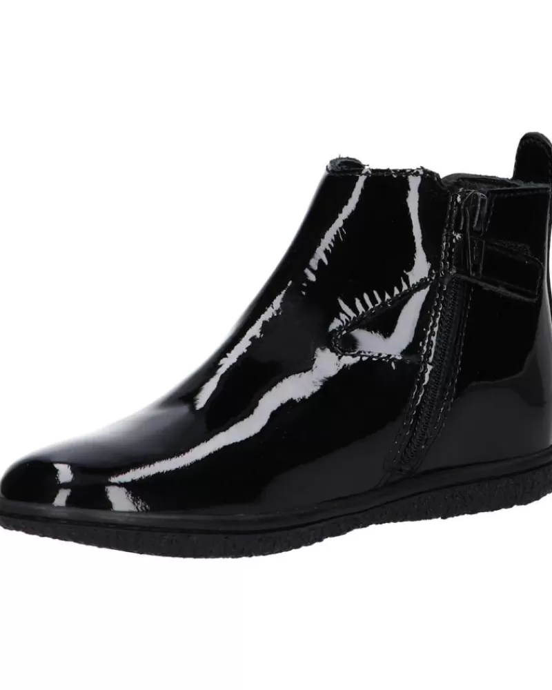 Girl KICKERS Boots-Woman And Girl Boots 508748-30 Vermillon 83 Noir Vernis