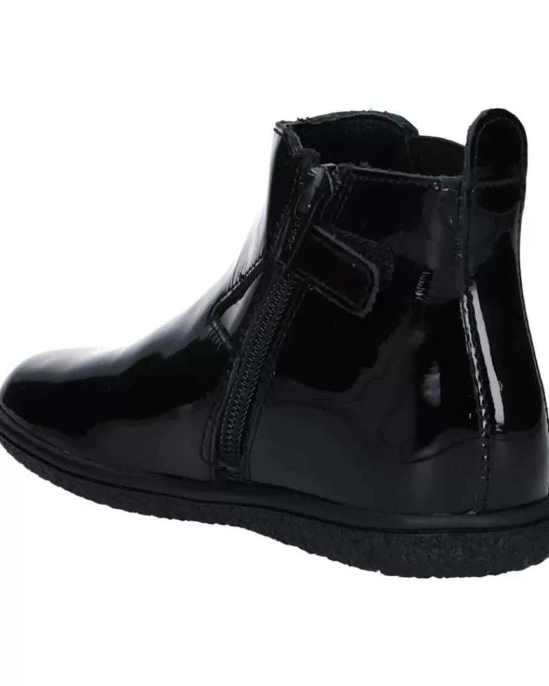 Girl KICKERS Boots-Woman And Girl Boots 508748-30 Vermillon 83 Noir Vernis