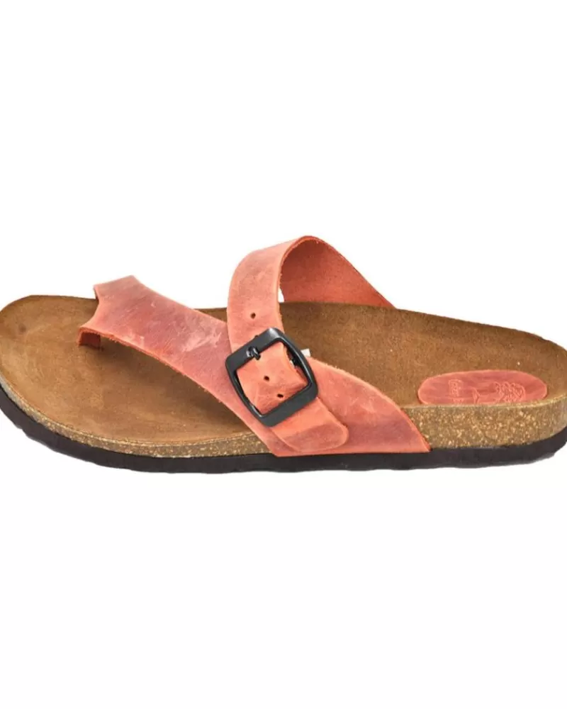 Girl INTERBIOS Flip Flops-Woman And Girl Flip Flops Inter-Bios 7119 Sandalia Piel Bio Dedo Mujer Teja