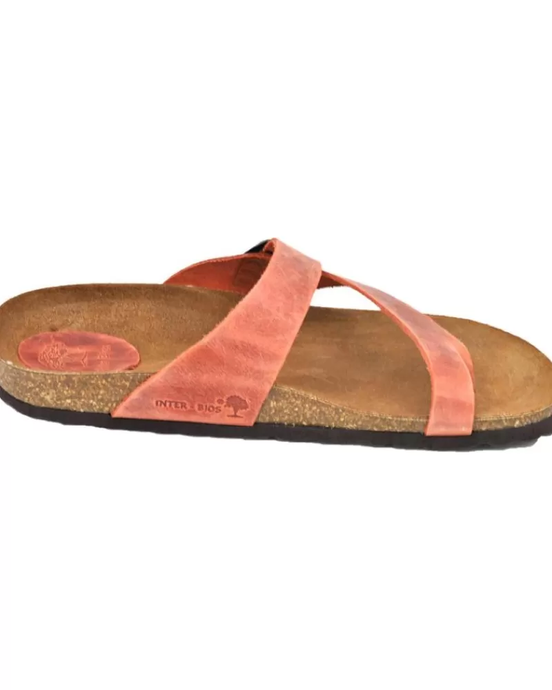 Girl INTERBIOS Flip Flops-Woman And Girl Flip Flops Inter-Bios 7119 Sandalia Piel Bio Dedo Mujer Teja