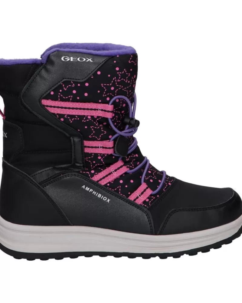 Girl GEOX Boots-Woman And Girl J26Fua 054Fu J Roby Girl B Abx C0922 Black-Fuchsia