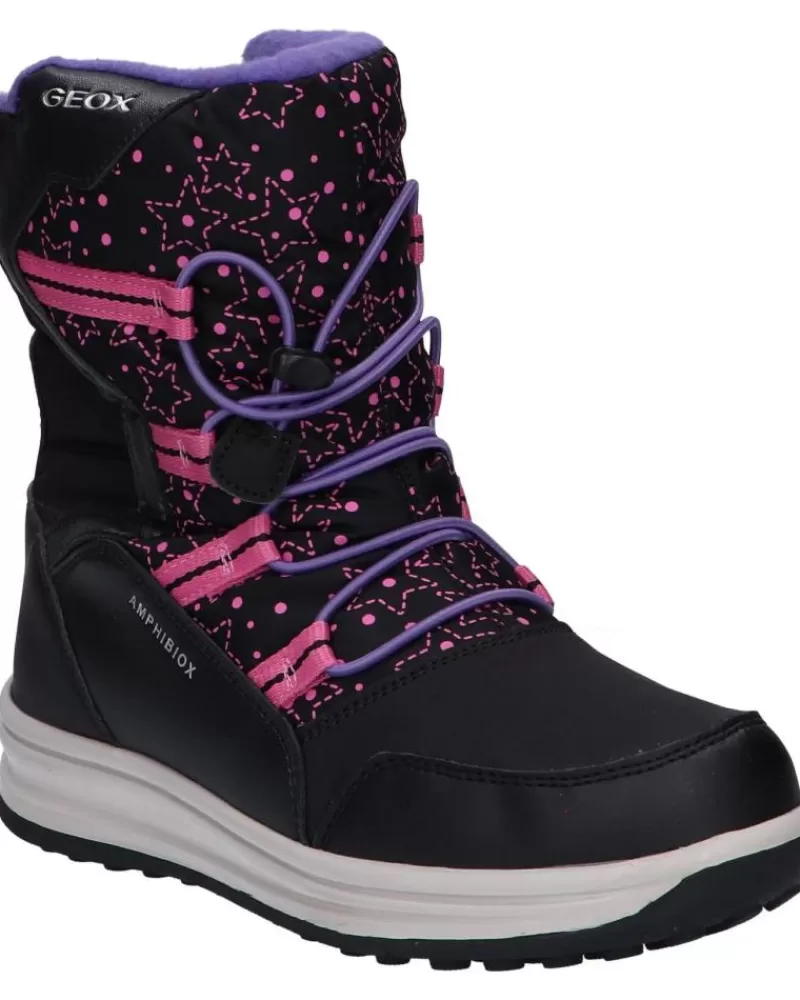 Girl GEOX Boots-Woman And Girl J26Fua 054Fu J Roby Girl B Abx C0922 Black-Fuchsia