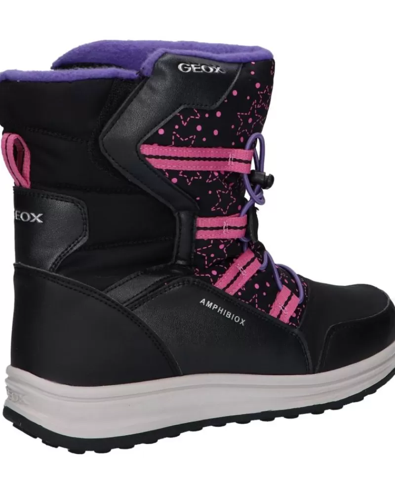 Girl GEOX Boots-Woman And Girl J26Fua 054Fu J Roby Girl B Abx C0922 Black-Fuchsia