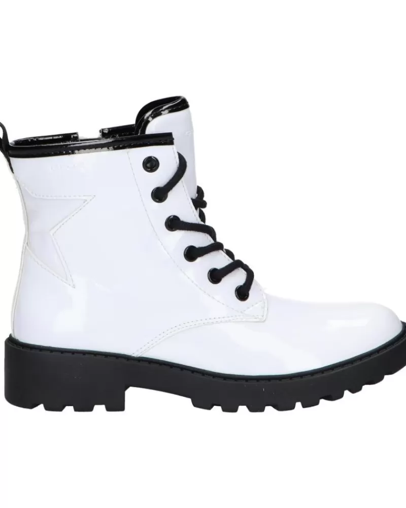 Girl GEOX Boots-Woman And Girl J9420G 000Hh J Casey Girl C0404 White-Black
