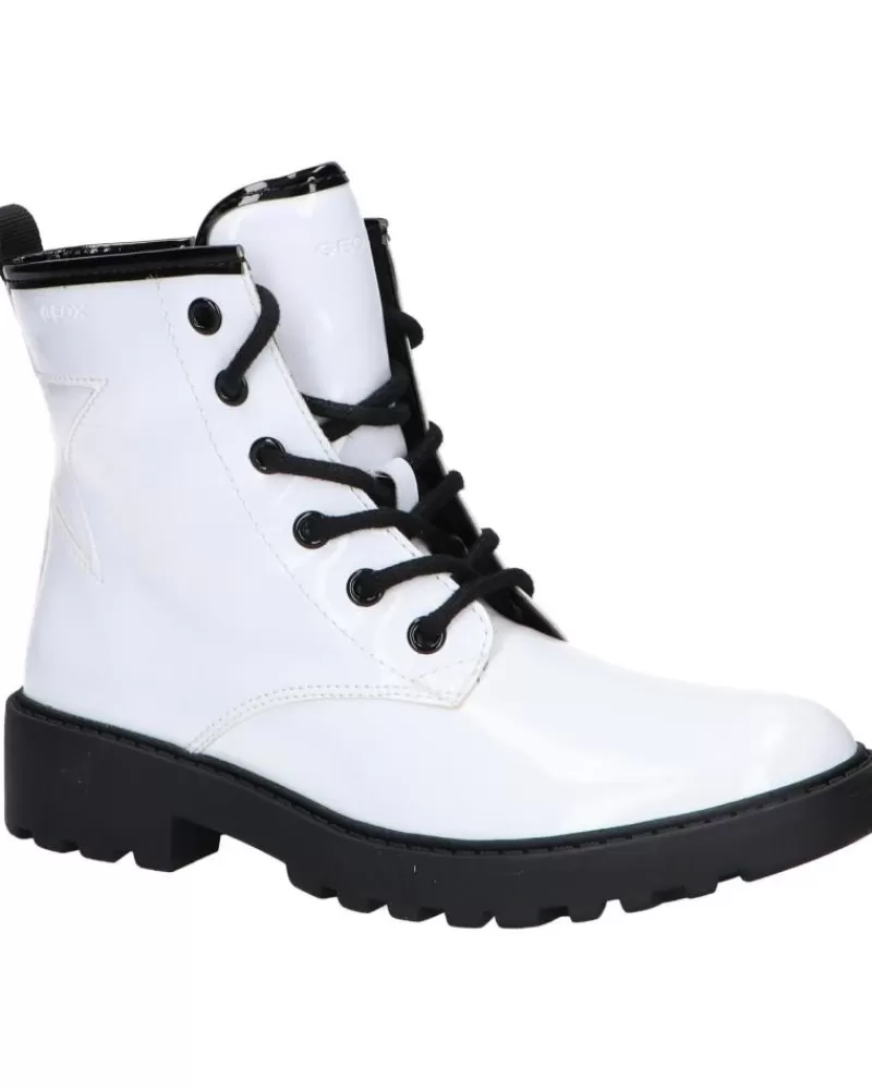 Girl GEOX Boots-Woman And Girl J9420G 000Hh J Casey Girl C0404 White-Black