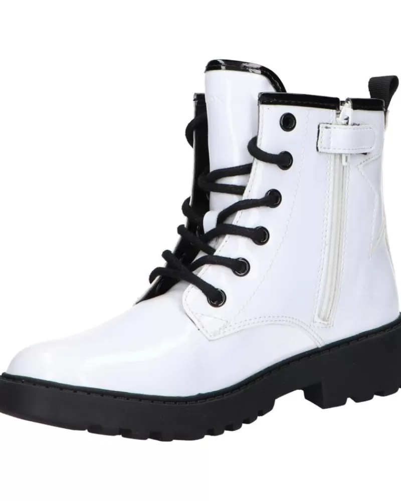 Girl GEOX Boots-Woman And Girl J9420G 000Hh J Casey Girl C0404 White-Black
