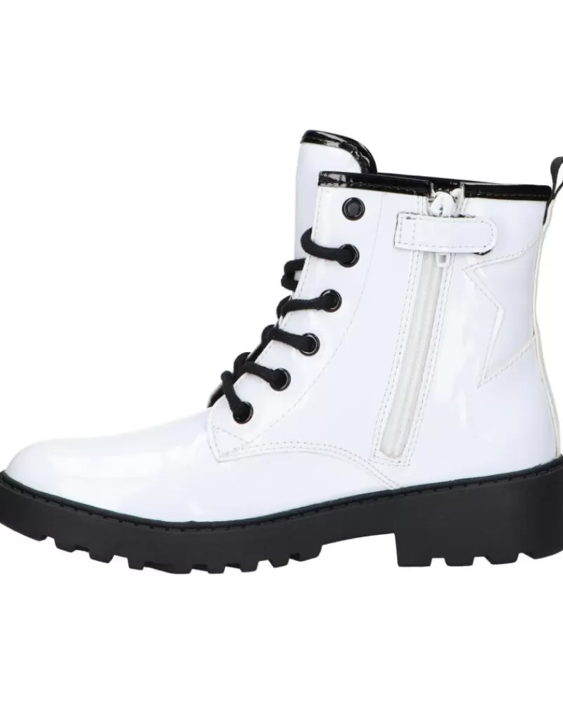 Girl GEOX Boots-Woman And Girl J9420G 000Hh J Casey Girl C0404 White-Black