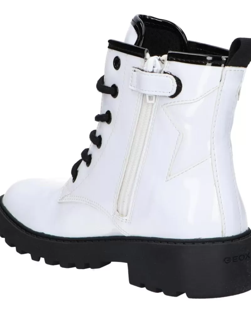 Girl GEOX Boots-Woman And Girl J9420G 000Hh J Casey Girl C0404 White-Black