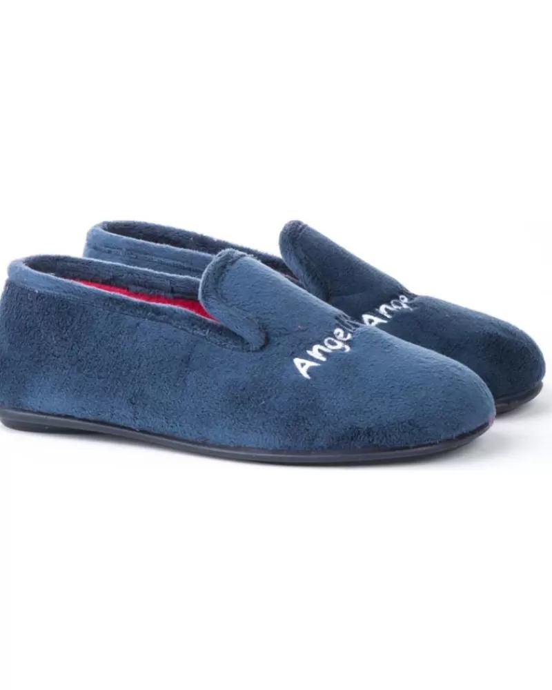 Girl ANGELITOS House Slipers-Woman And Girl House Slipers Pantufla Clasica 133 Marino