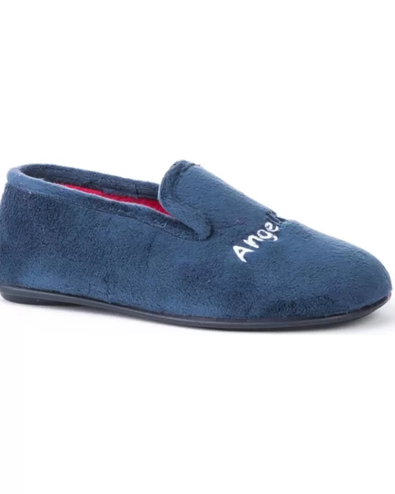 Girl ANGELITOS House Slipers-Woman And Girl House Slipers Pantufla Clasica 133 Marino