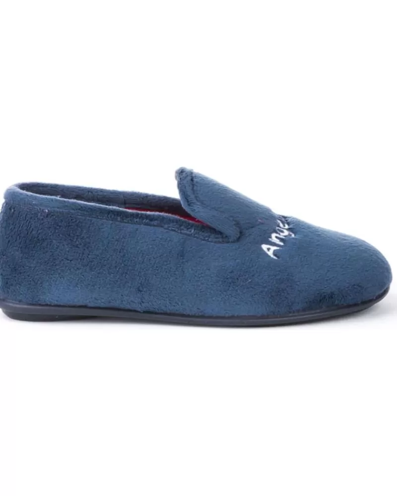 Girl ANGELITOS House Slipers-Woman And Girl House Slipers Pantufla Clasica 133 Marino