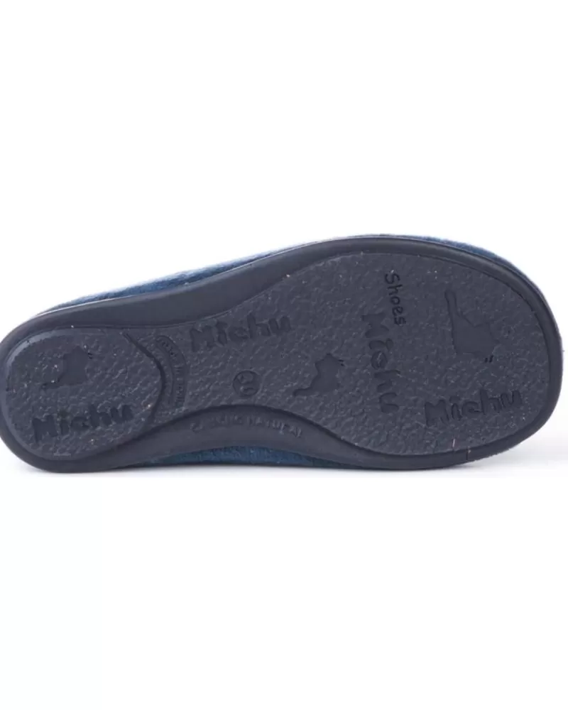 Girl ANGELITOS House Slipers-Woman And Girl House Slipers Pantufla Clasica 133 Marino